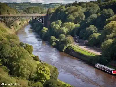 Ironbridge Gorge in Shropshire (AI Visualization)