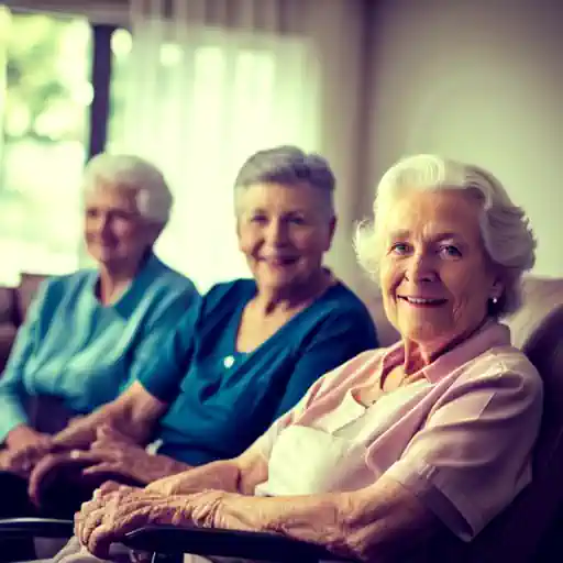Seniors at a care home